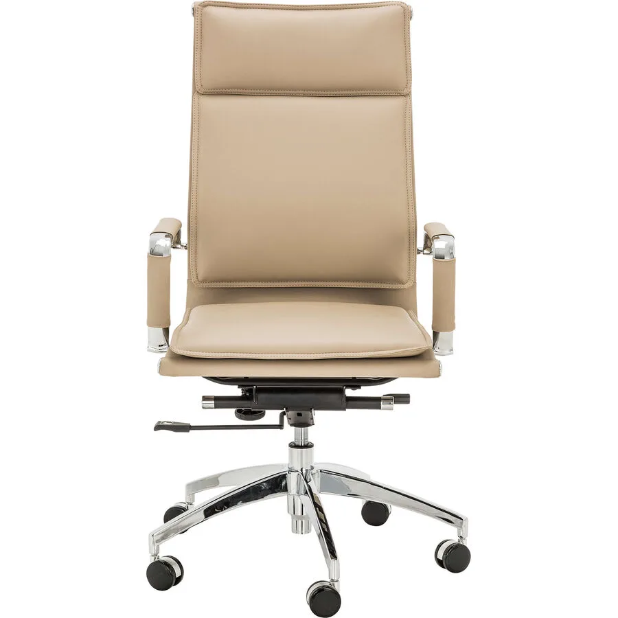 Bürostuhl Laelia beige Textilleder H 115 cm