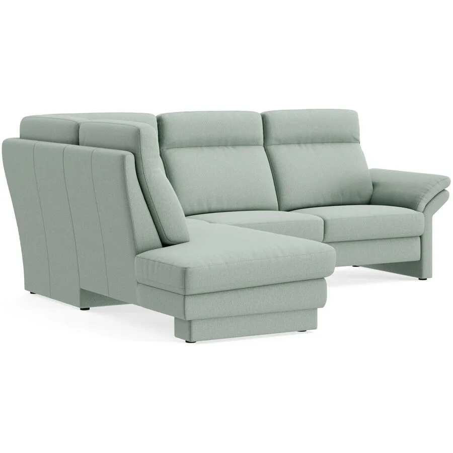 Ecksofa Albula Links Echtstoff Cosmopolitan sage B 250 T 215 cm - Möbel Konfigurator: Traummöbel individuell zusammenstellen