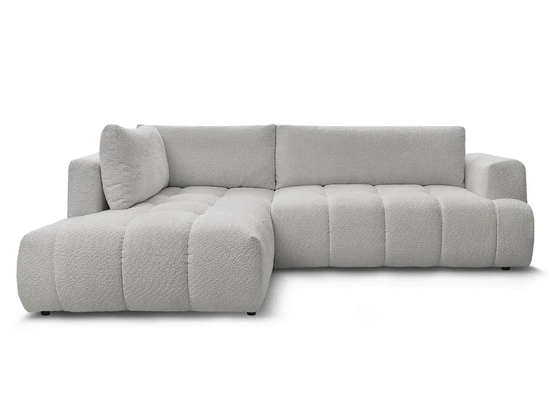 Ecksofa BOBOCHIC FUJI Boucle-Stoff hellgrau