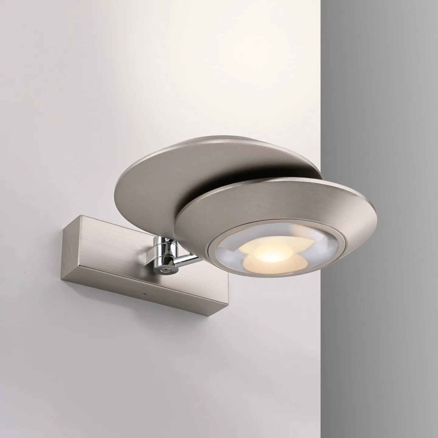 Oculis LED-væglampe, sølvfarvet, 30 cm, jern, 2 lyskilder – PURE - Soveværelse - Moderne - Metal - Med flere lyskilder