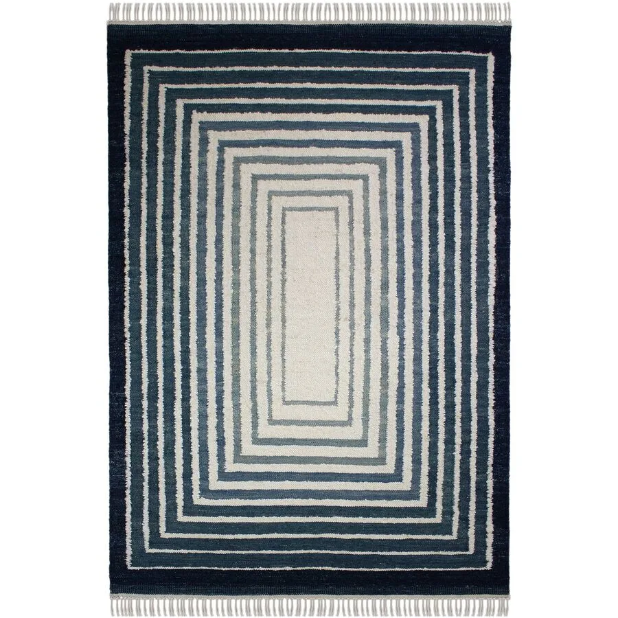 Teppich Bexton Blau Wolle/Mischfasern 200 x 300 cm
