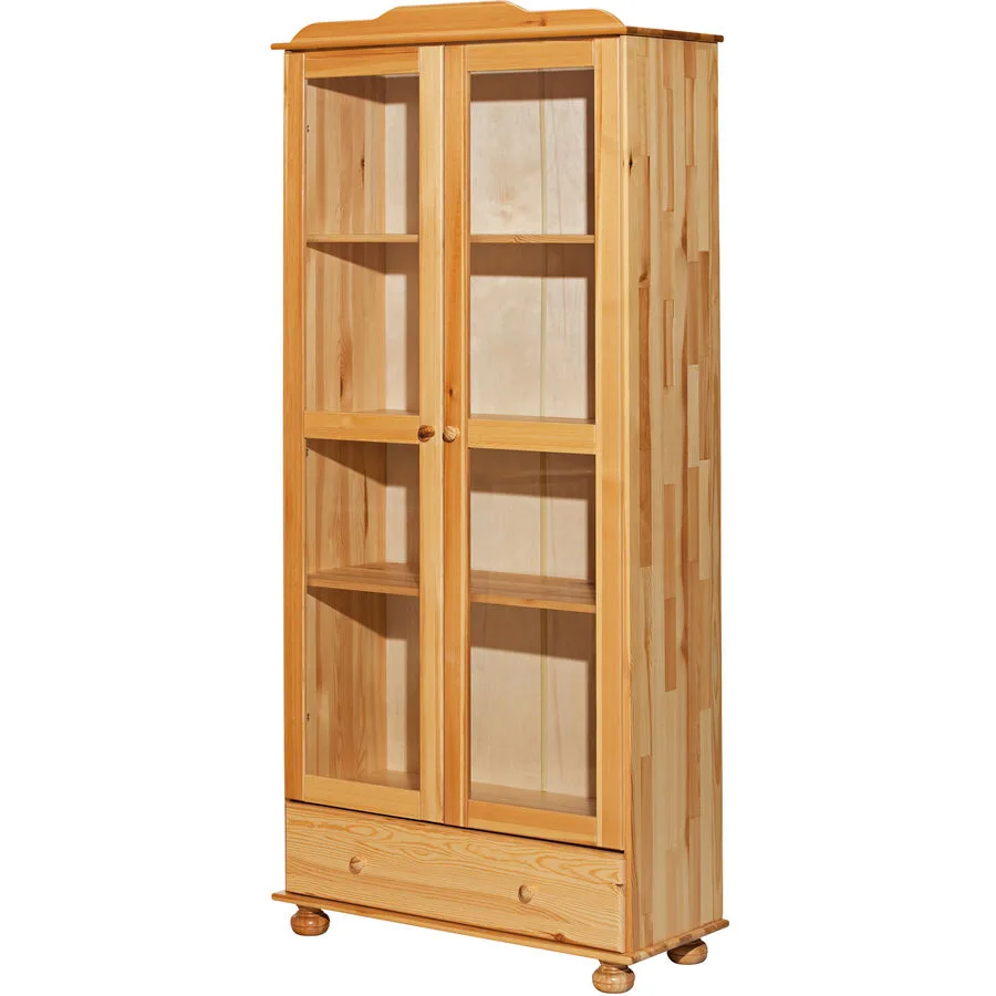 Vitrine Julio natur Kiefer/Glas B 85 H 189 cm