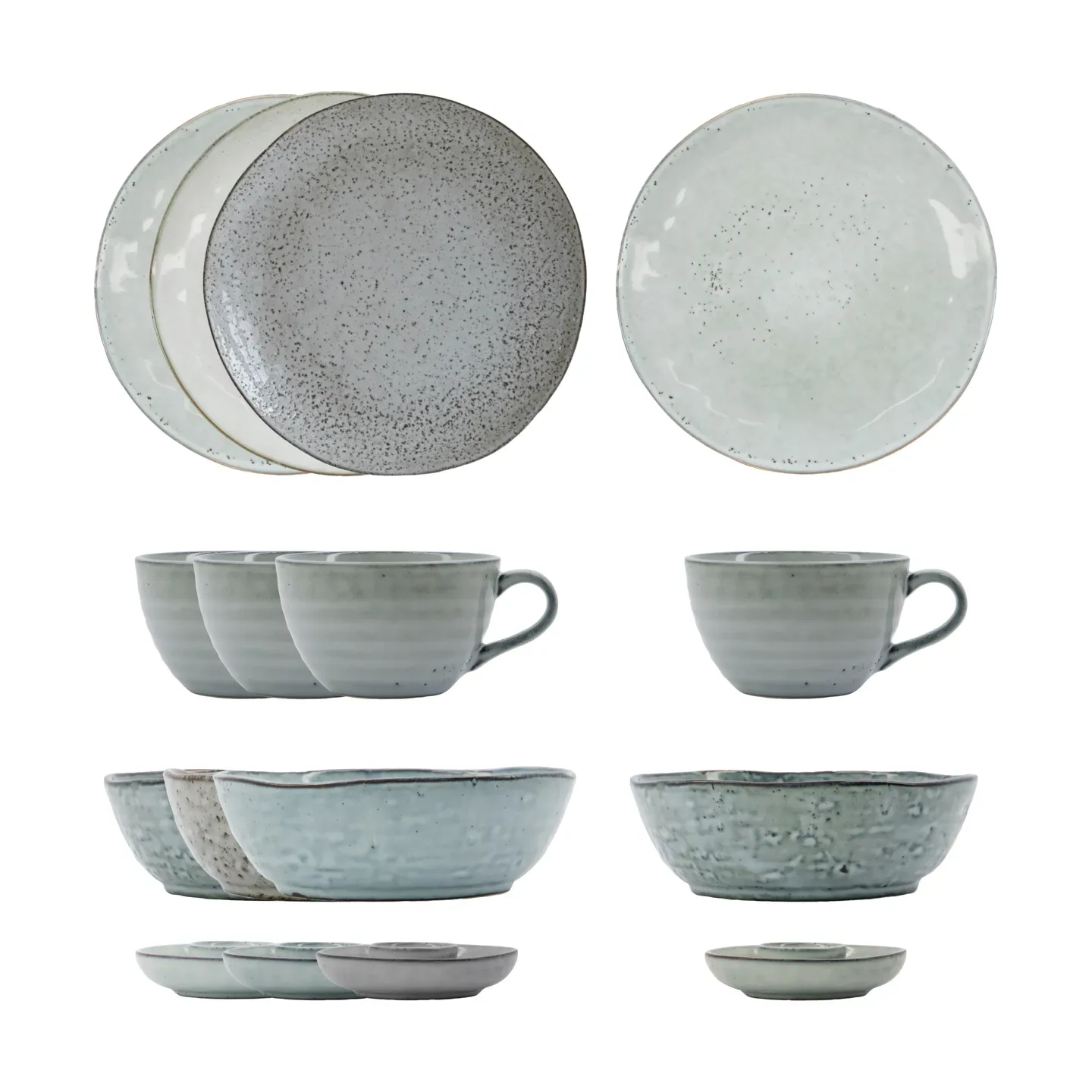 House Doctor Rustic Brunchset 16-teilig Grau-blau