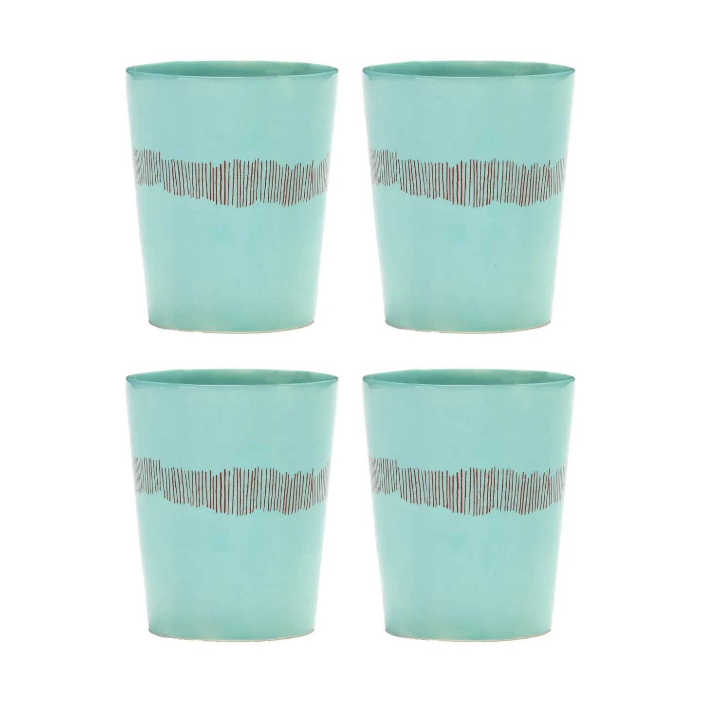 Serax Ottolenghi Feast Teetasse 33 cl 4er Pack Azure stripes-red