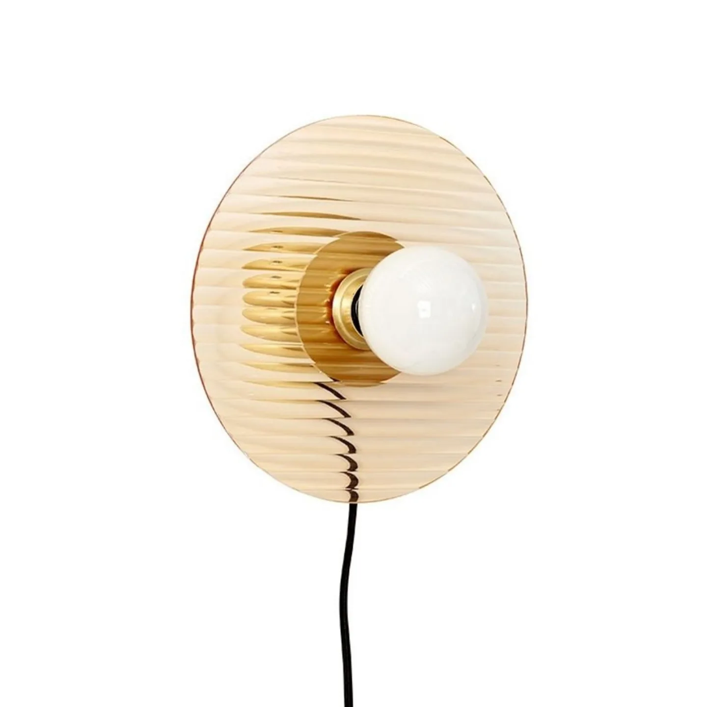 Halo Wandleuchte Amber/Brass - Hübsch - Wohnzimmer - Metall