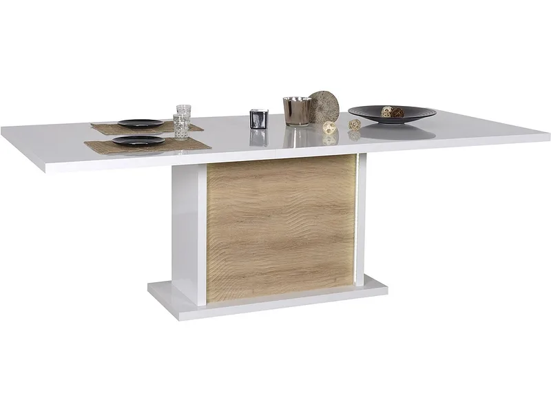 CIANN Tisch ausziehbar KARMA Ø180cm-225-225x76cm eiche