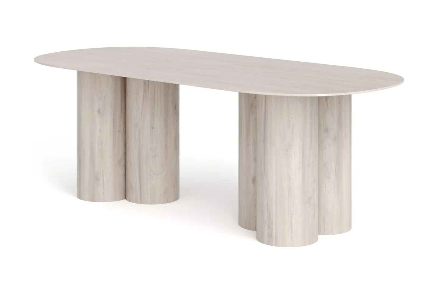 Juno Matbord Oval 220x100 cm Fanér - Vitlaserad