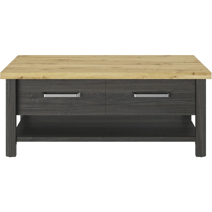 Salontisch Reyet schwarz/Eiche Holzwerkstoff B 112 T 67 cm