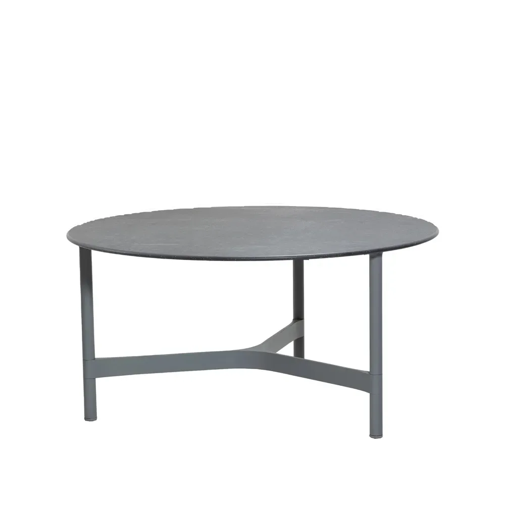 Cane-line Twist Couchtisch groß Ø90 cm Fossil Black-Light Grey