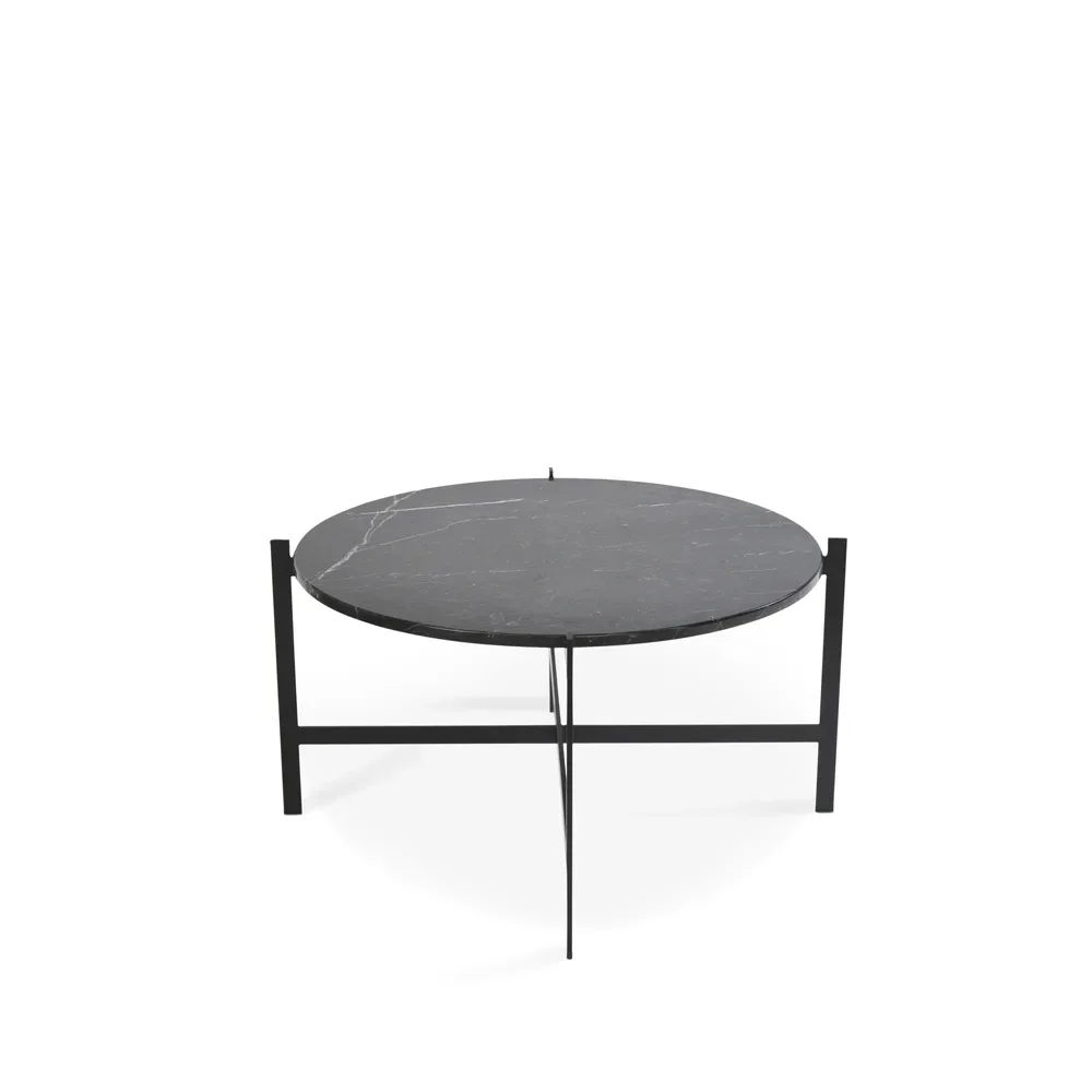 OX Denmarq Deck soffbord marmor svart, svart stativ
