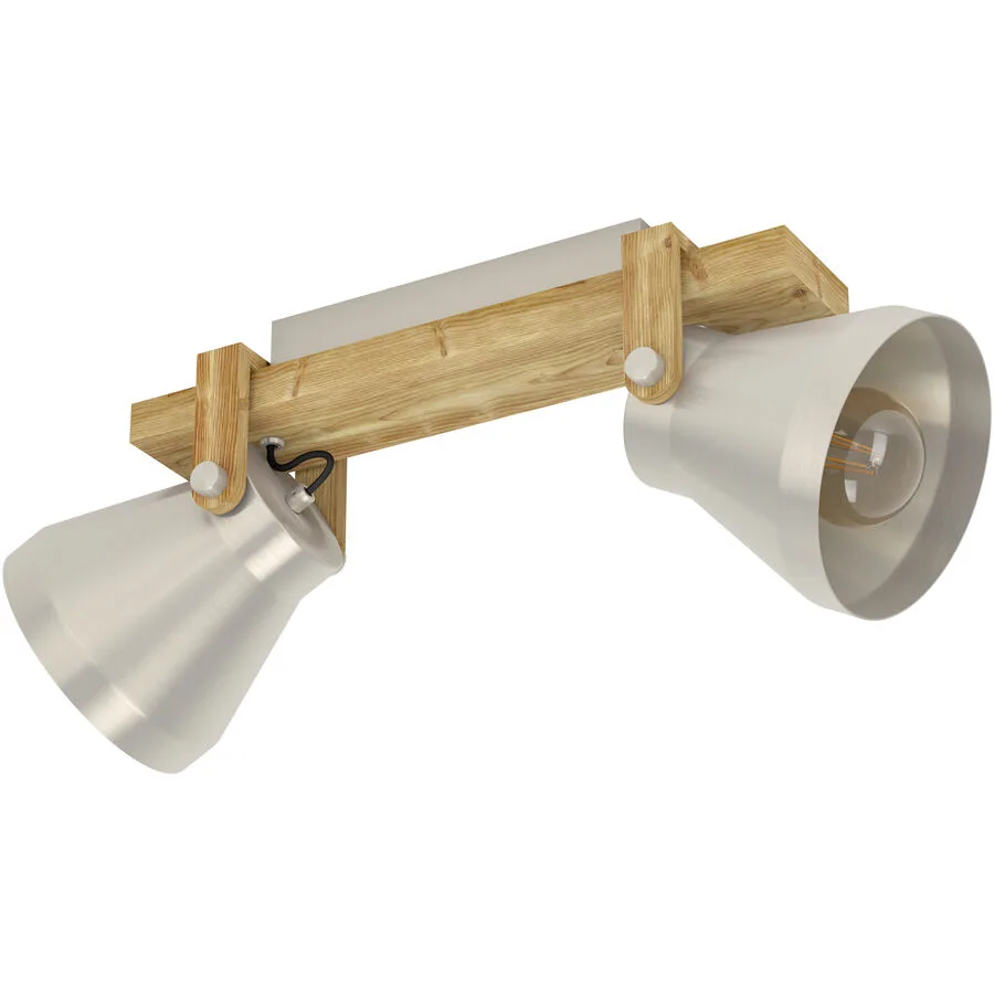 Eglo Spot Cawton Grau Stahl/Holz 16 cm 25 cm - Material: Holz/Stahl