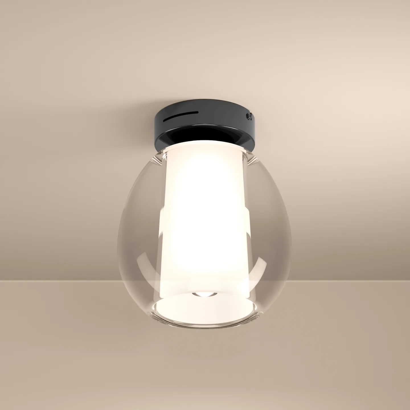 Menorca LED-loftlampe, nikkel, Ø 21 cm, CCT – Stars of Light - Stue - Moderne - Glas - Med én lyskilde