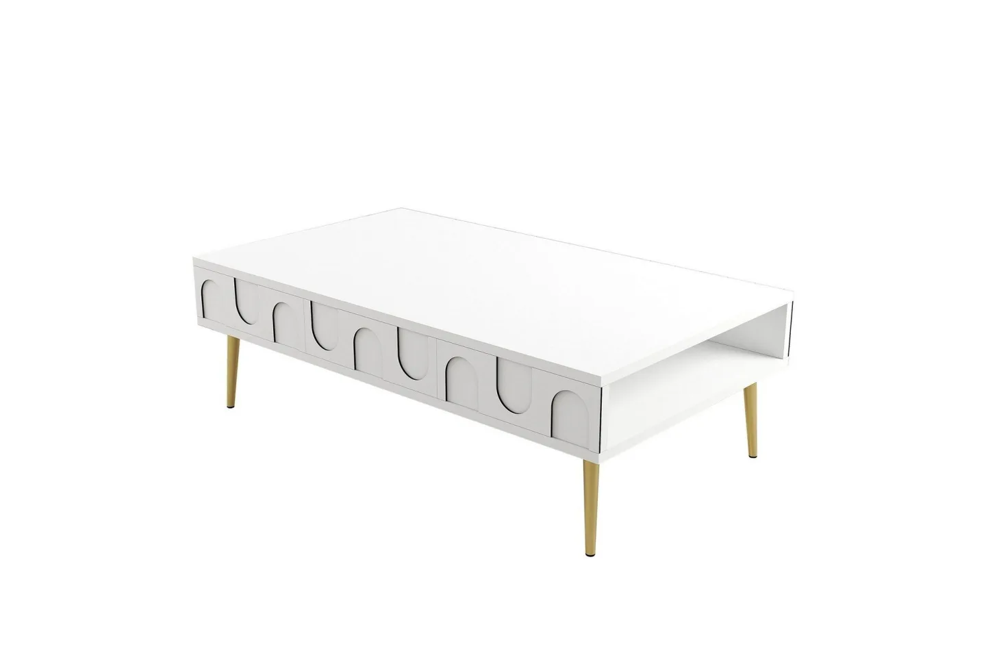 Hazim Soffbord 105 cm - Vit/Guld