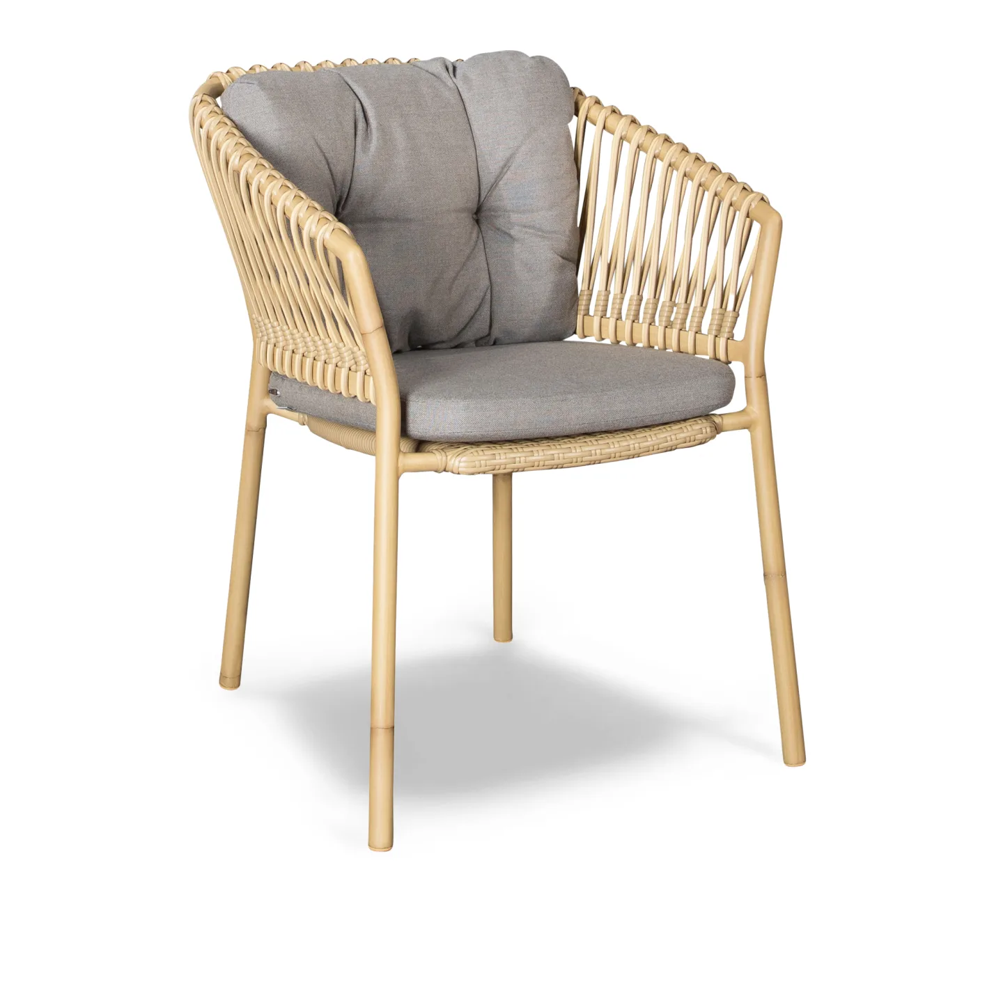 Cane-Line - Ocean Aluminium Cane Line Weave / Natté Taupe Cushions - Matstolar utomhus - Cane-line Design Team - Grå - Metall/Syntetiskt