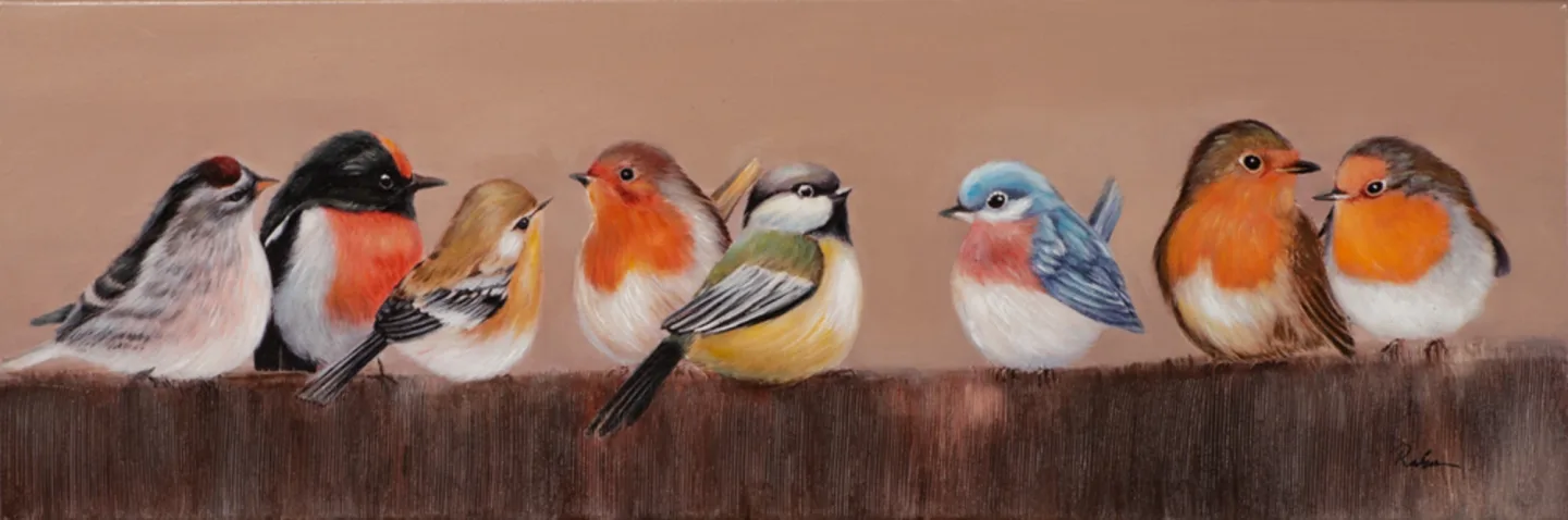 image LAND Gemälde Bunte Vogelschar | Schubiger Möbel
