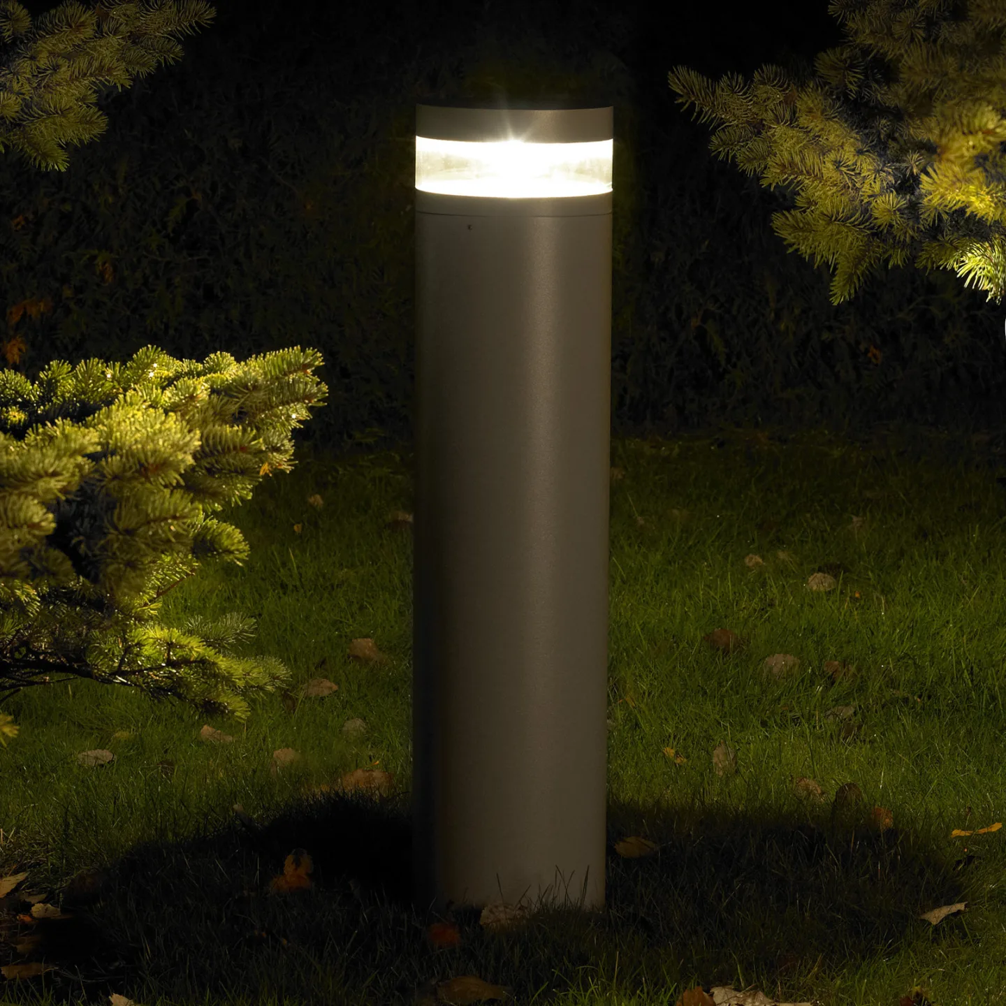 Stavanger LED-pullertlampe høy m/jordanker grafitt - Norlys - Aluminium