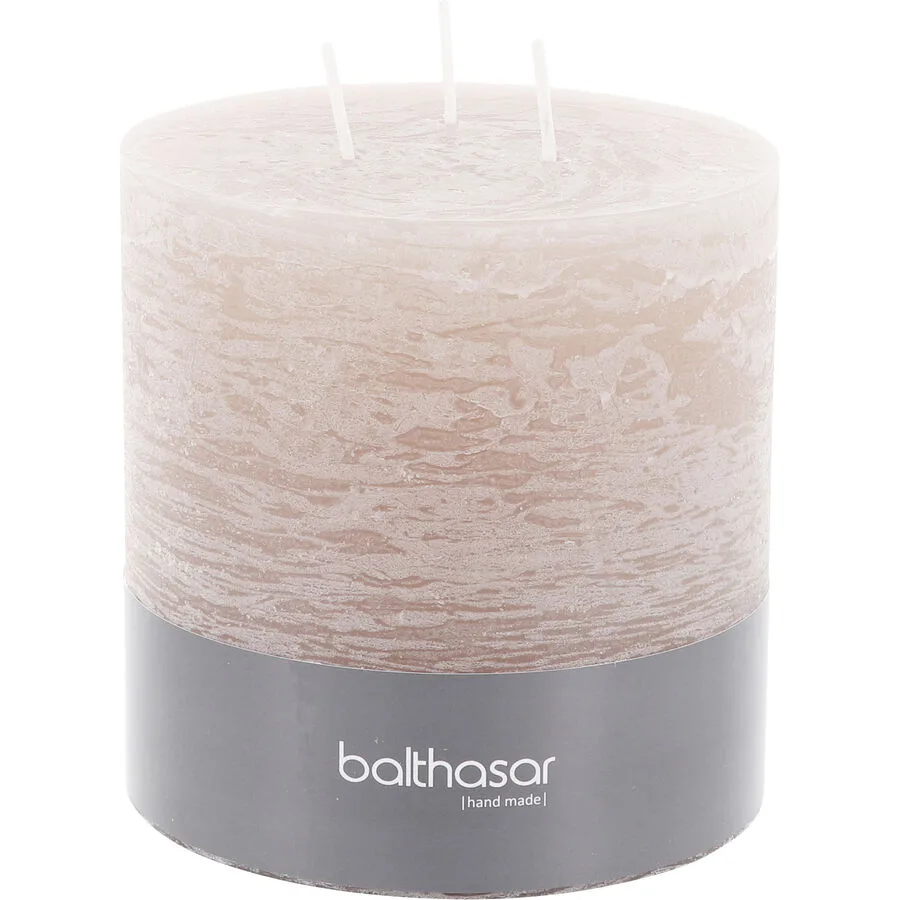 Balthasar Kerze Rustico taupe H12 cm D12 cm, Brenndauer 80h - Material: Wachs
