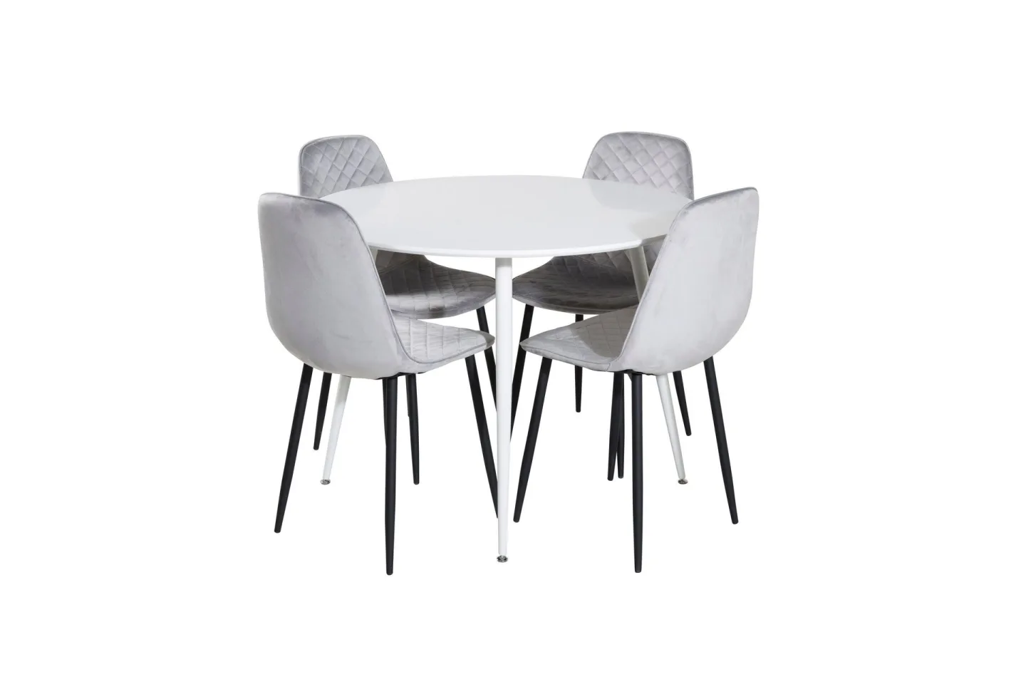 Plaza Matgrupp 100 cm Rund med 4 Polar stolar - Svart
