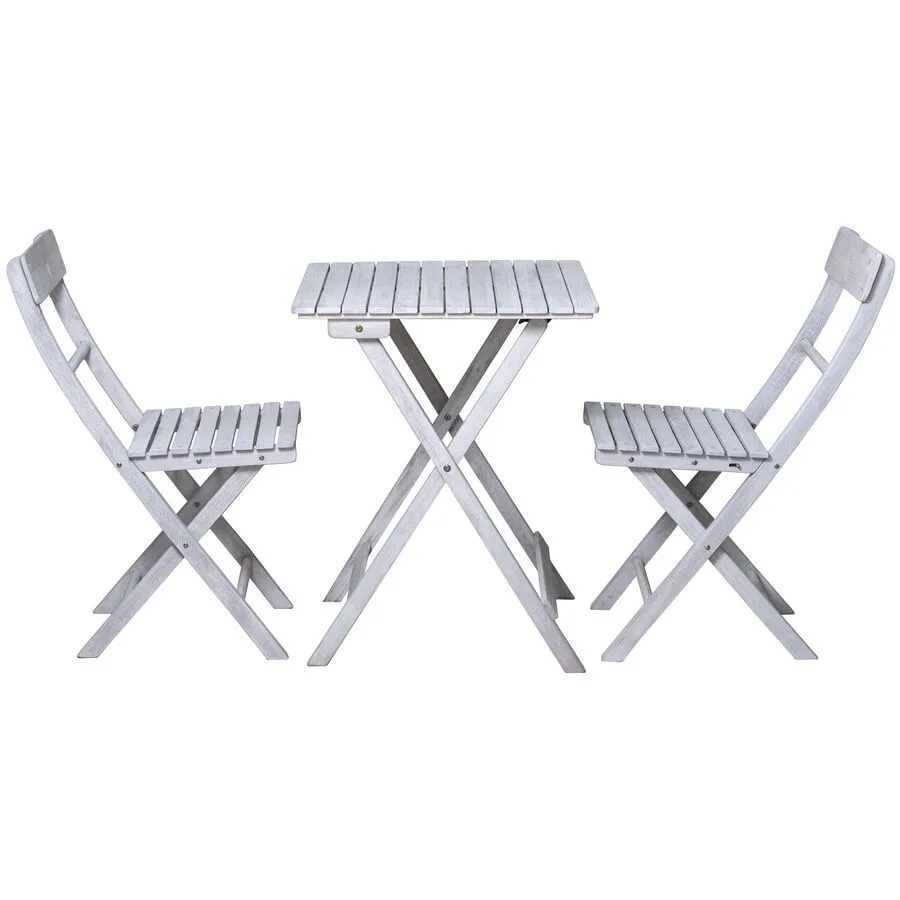 Gartenmöbel-Set Amadu grau Akazie B 58 T 58 H 73 cm