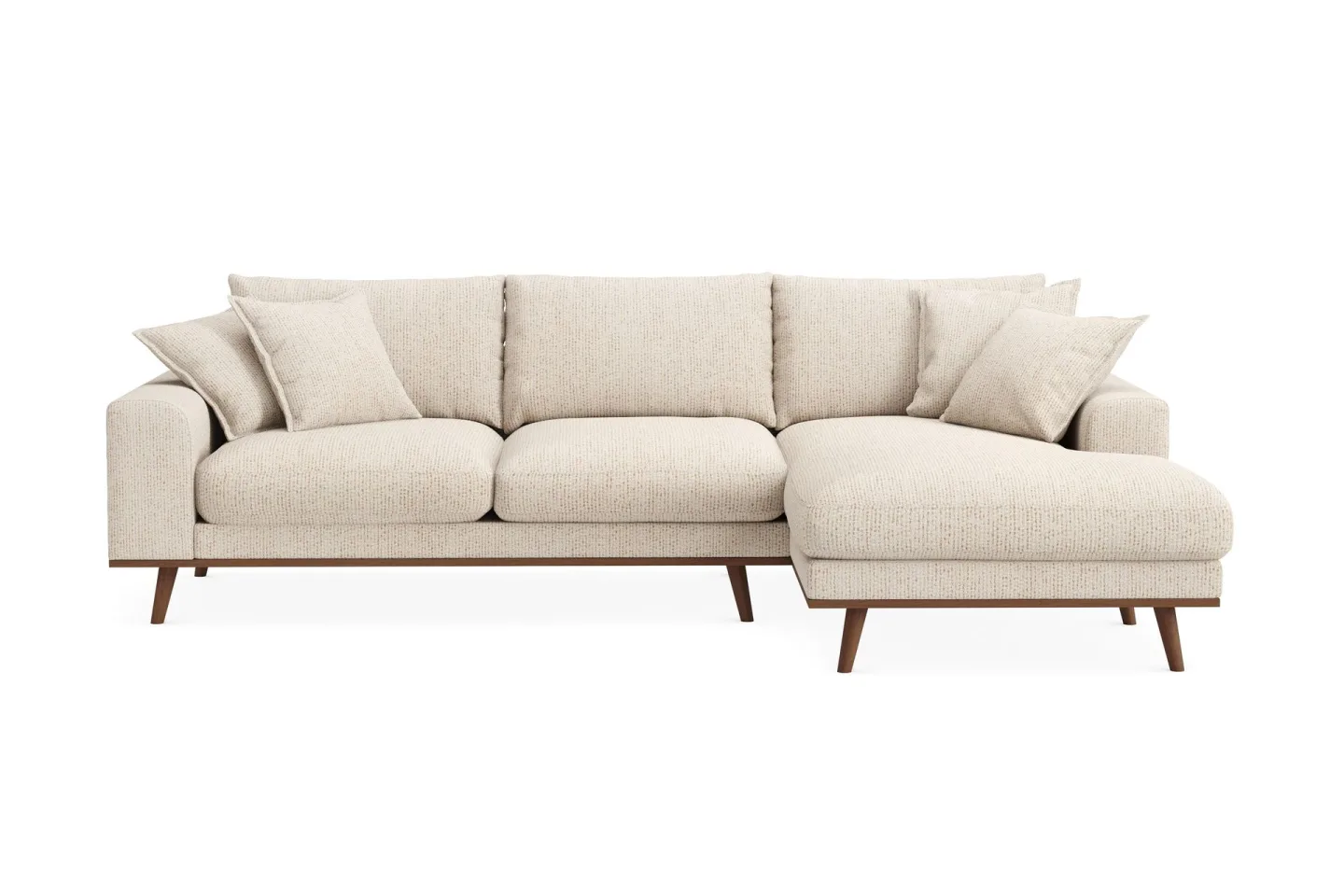 Copenhagen Premium 4-sits Högervänd L-formad Djup Divansoffa i Chenille - Beige