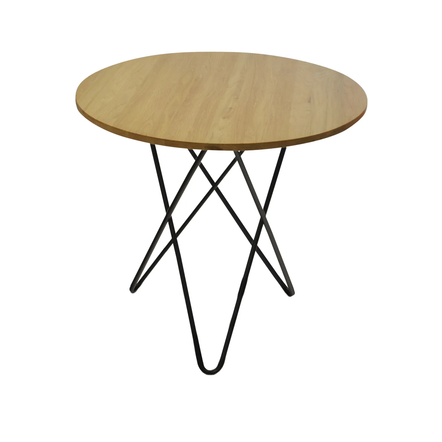 OX Denmarq - O Dining Table Ø80, Black Steel Frame, Top: Oak - Matbord - Dennis Marquart - Träfärgad - Metall/Trä