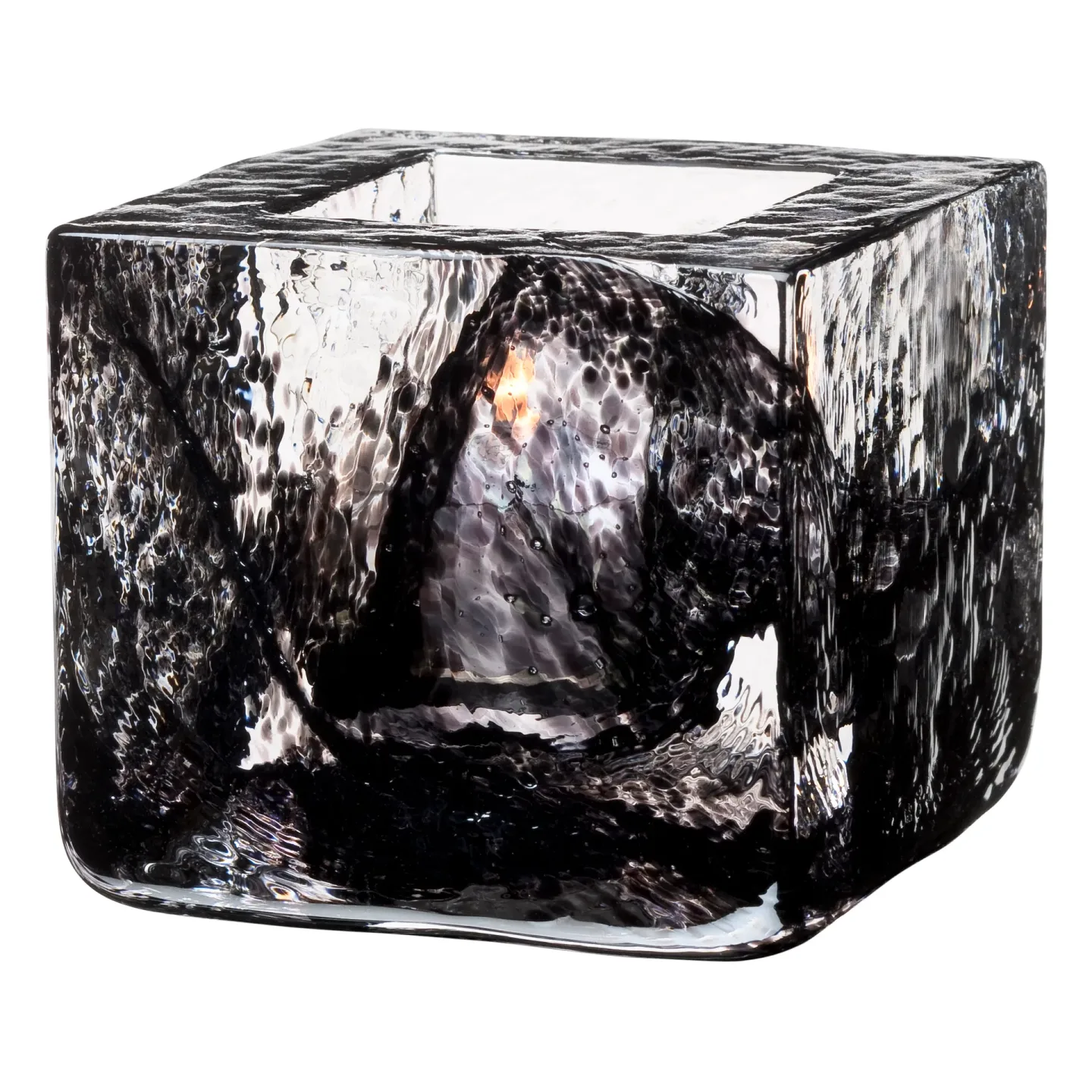 Kosta Boda Brick ljuslykta svart
