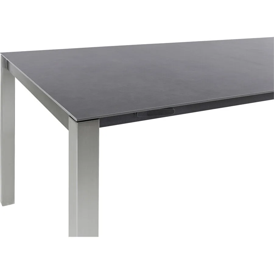 Gartentisch ausziehbar Campo Grande Edelstahl gebürstet / Beton dunkel Keramik/Edelstahl B 150 T 90 cm - Möbel Konfigurator: Traummöbel individuell