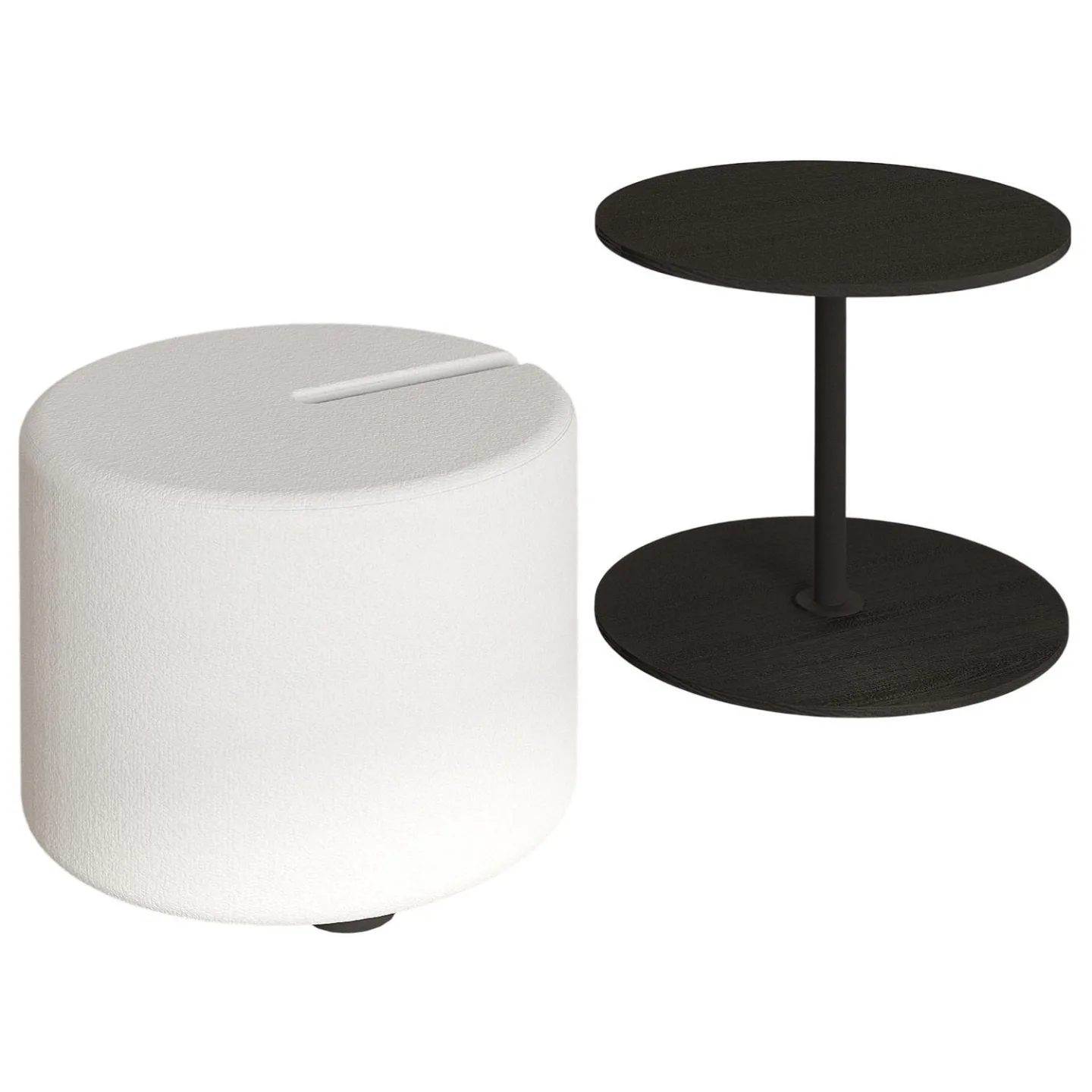 Torven Set med sidobord 43x47x43 cm - Svart
