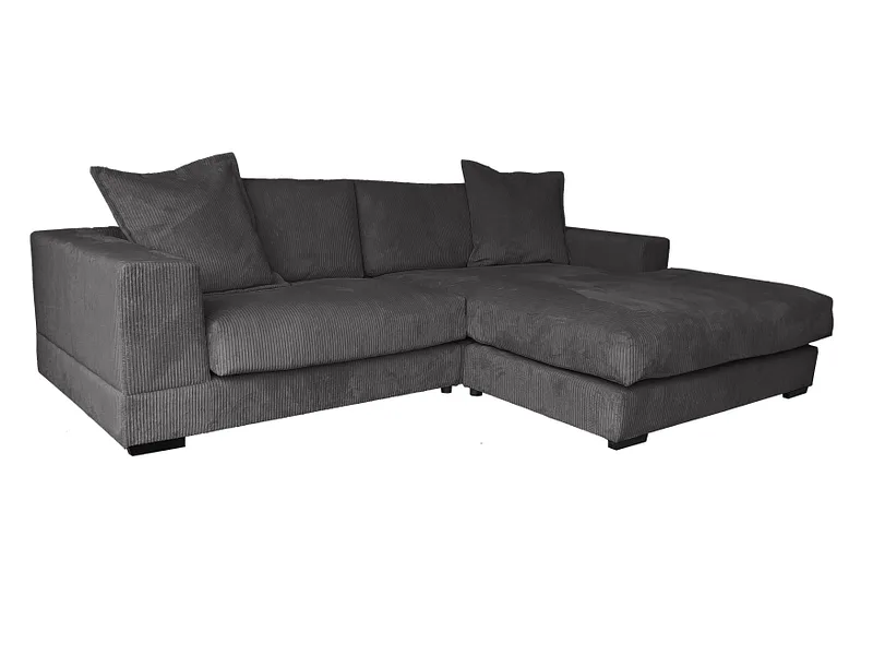 Ecksofa SUNNY Cord-Stoff grau