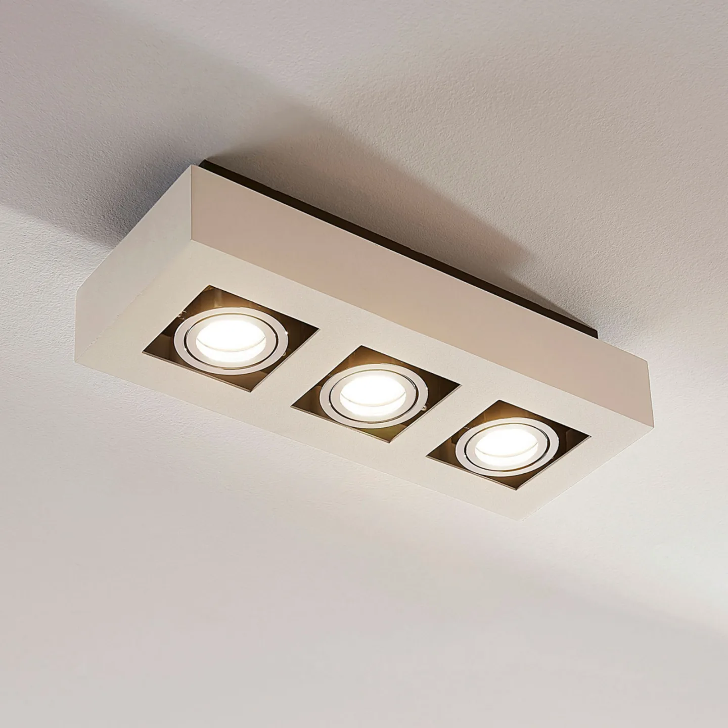 Vince 3 Deckenleuchte Weiß - Arcchio - Flurbereich - Modern - Aluminium - Eckig