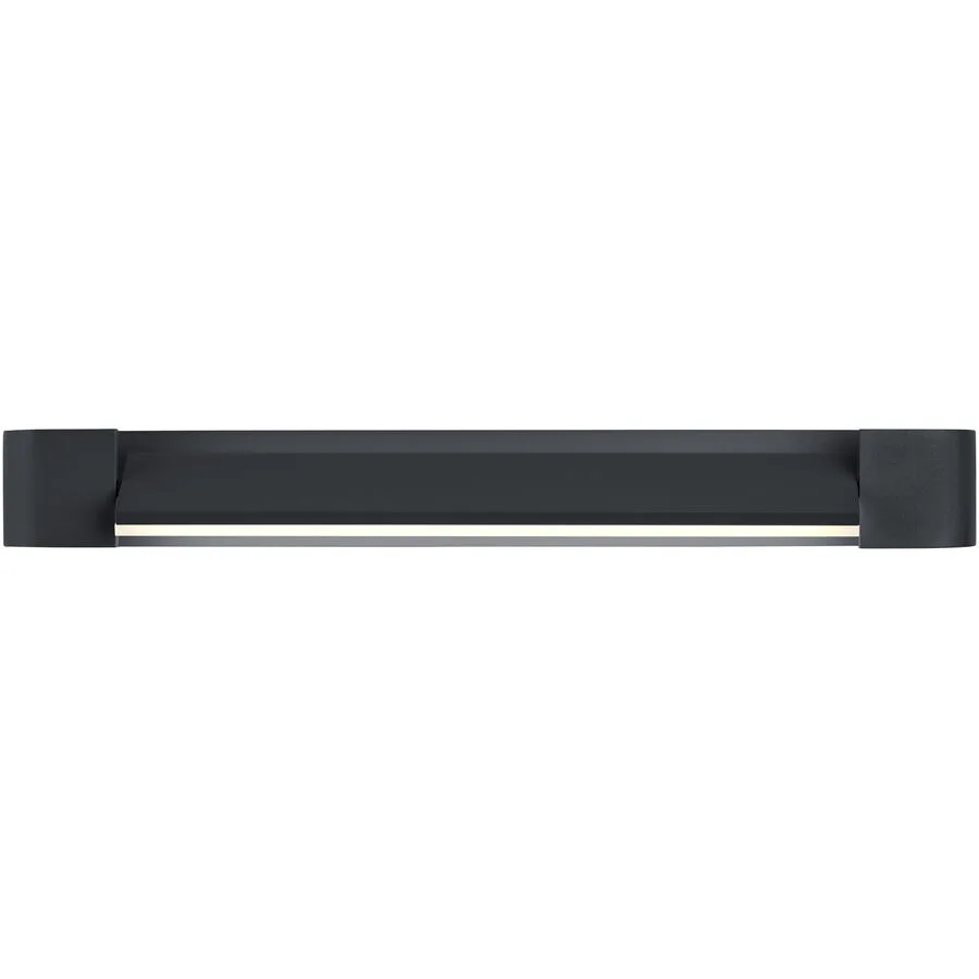 Wandlampe Box Schwarz Eisen 40 cm - LED - Lichtfarbe: Extra warmweiss - LED Energiesparlampen