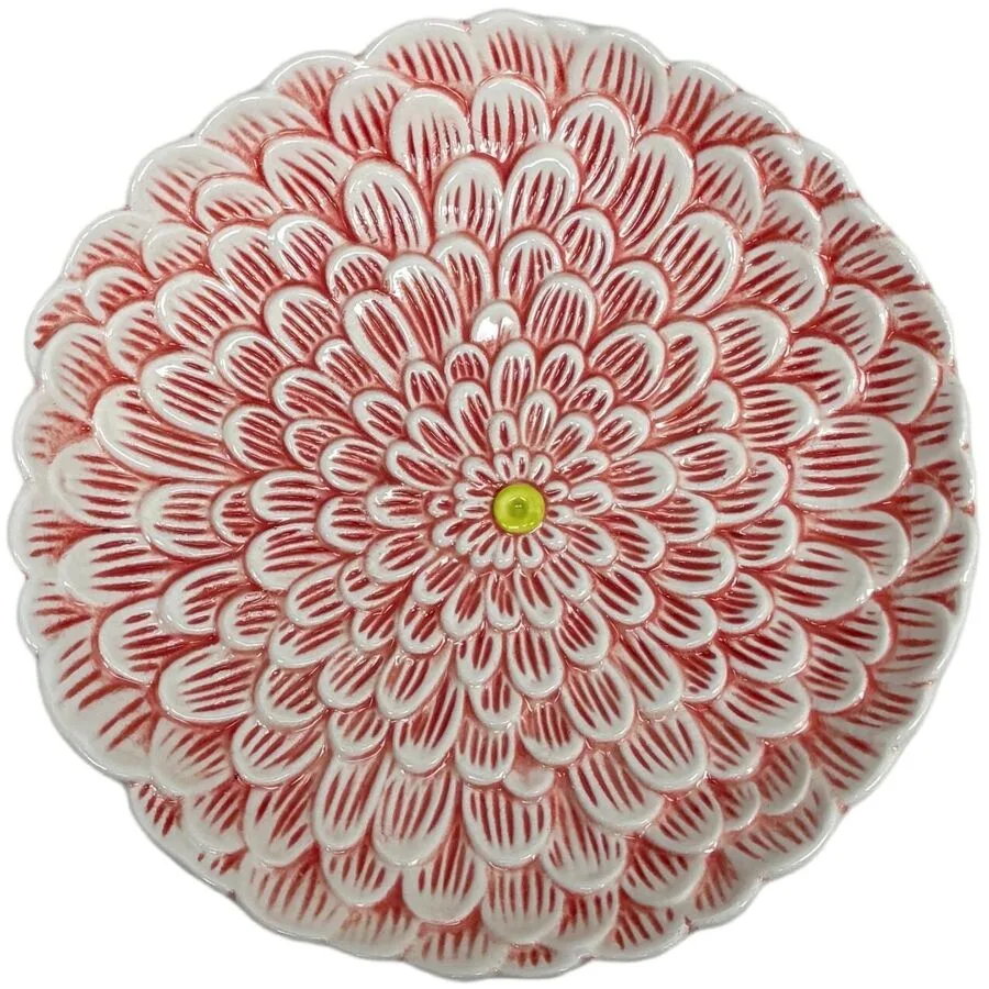 Teller flach Flora pink Steinzeug D 20 cm