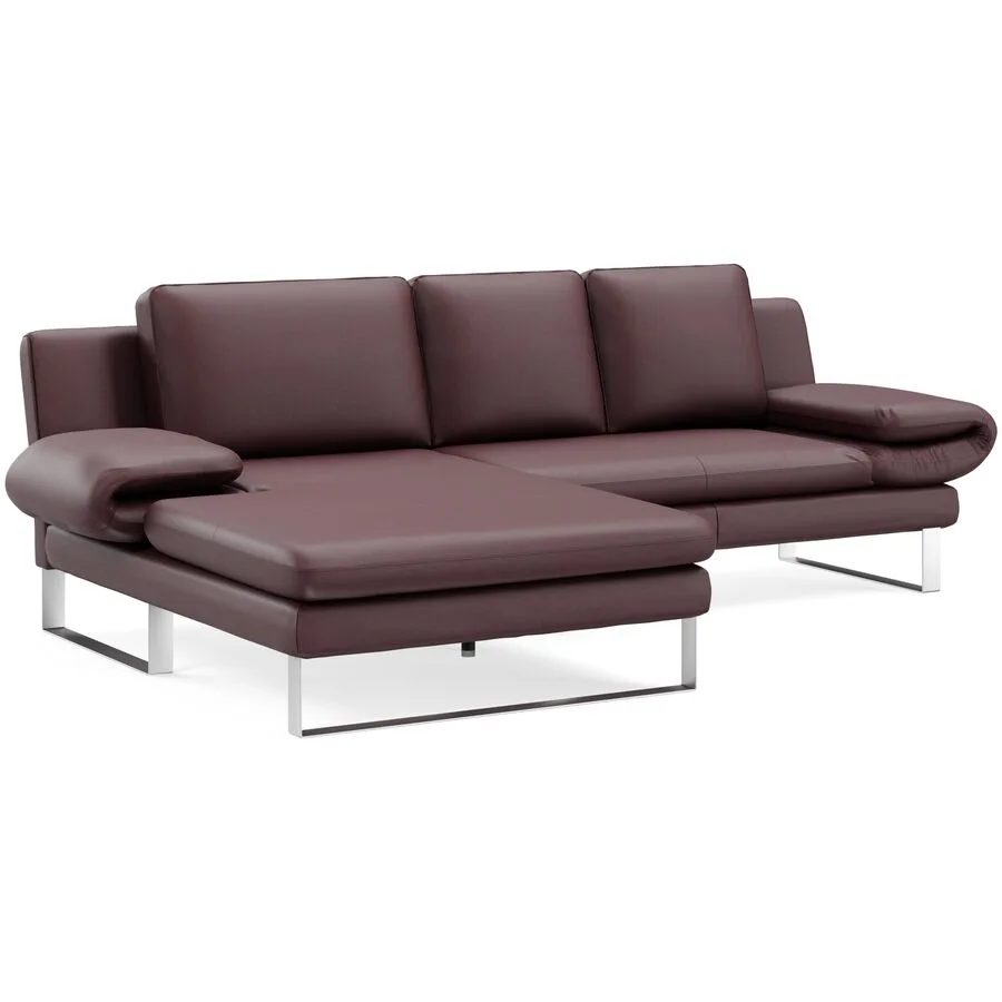 Ecksofa Jarek Leder bordeaux B 321 T 168 cm - Möbel Konfigurator: Traummöbel individuell zusammenstellen
