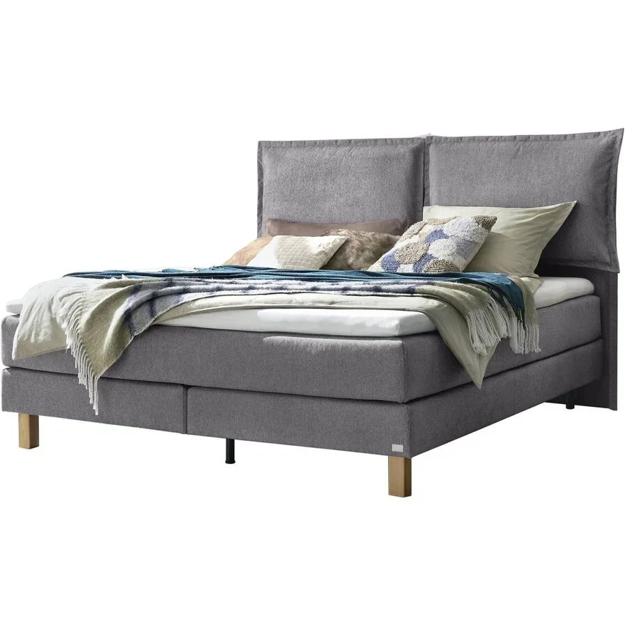 Hasena Boxspringbett Bonita grey Stoff 160 x 200 cm