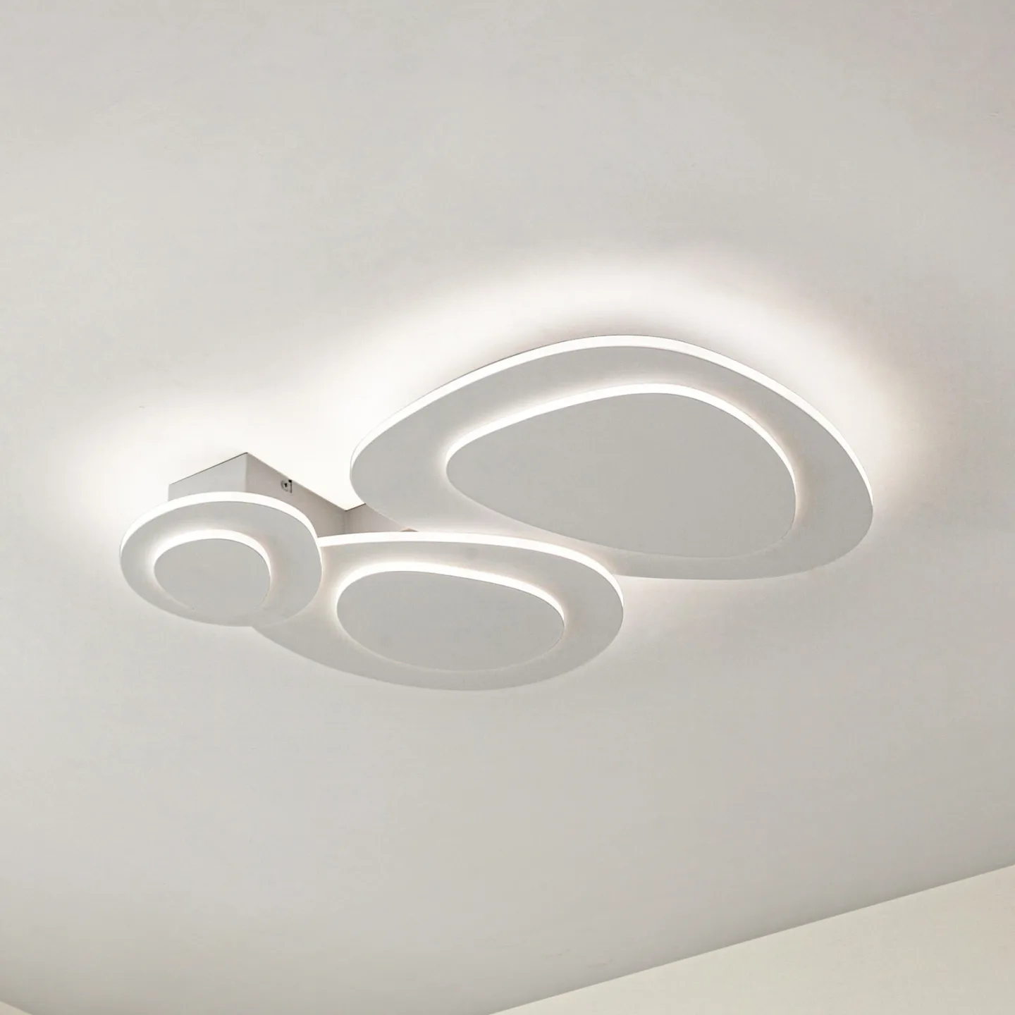 Delar LED-loftlampe, 60 x 60 cm, CCT, dæmpbar – Lindby - Stue - Moderne - Plastik - Med flere lyskilder