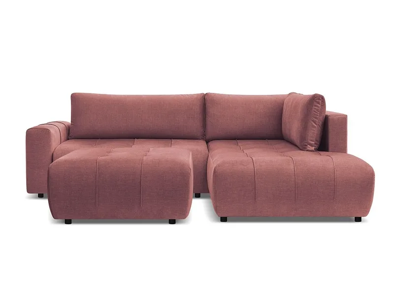 Ecksofa mit Hocker BOBOCHIC ARSENE Samt orange