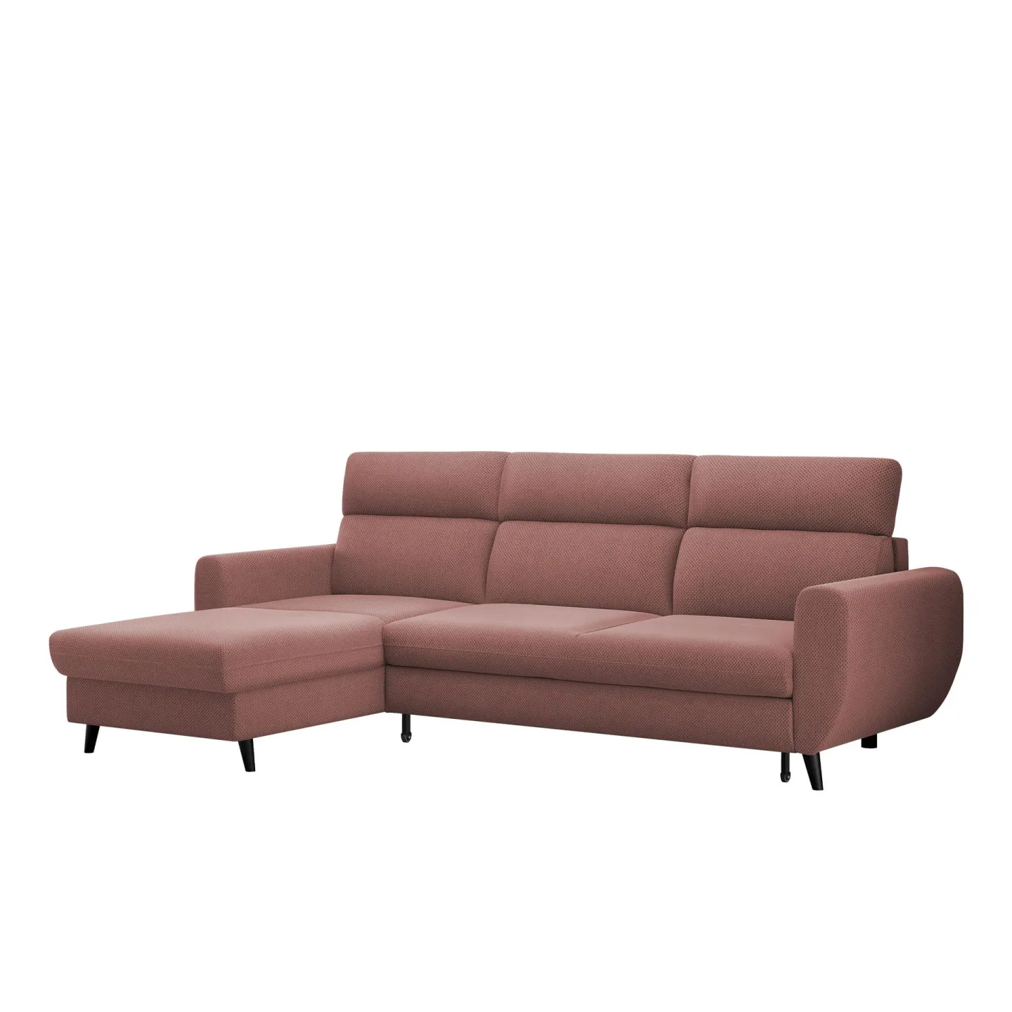 Vylon 3-sits Bäddsoffa med divan - Rosa