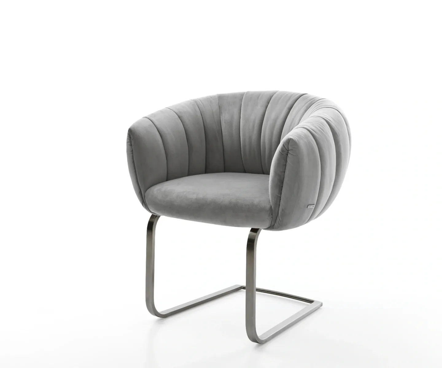 Freischwinger Jada-Flex Samt Grau Freischwinger flach Graphit Taschenfederkern