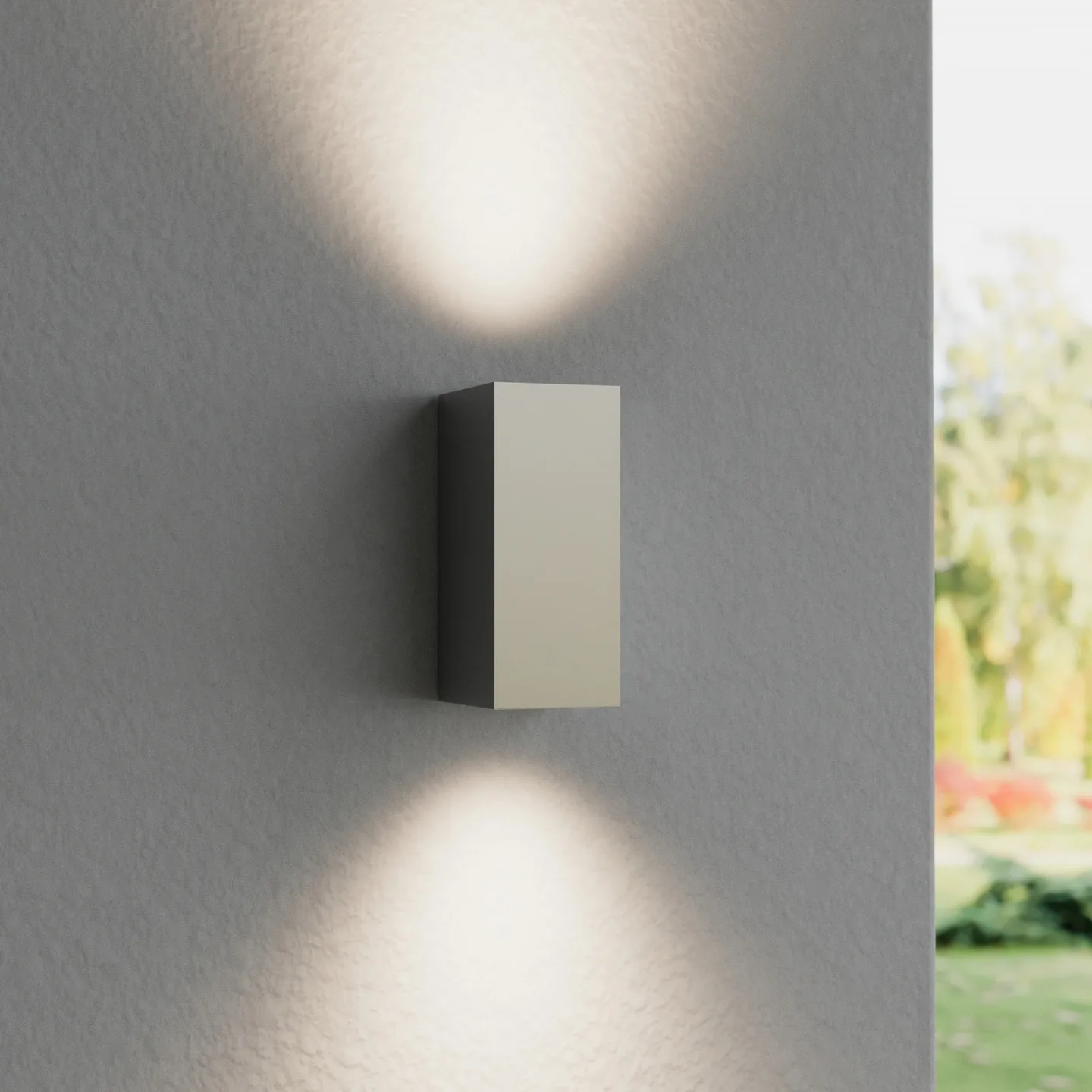 Tavi utomhusvägglampa Silver - Lucande - Hall - Modern - Metall - Vinklad