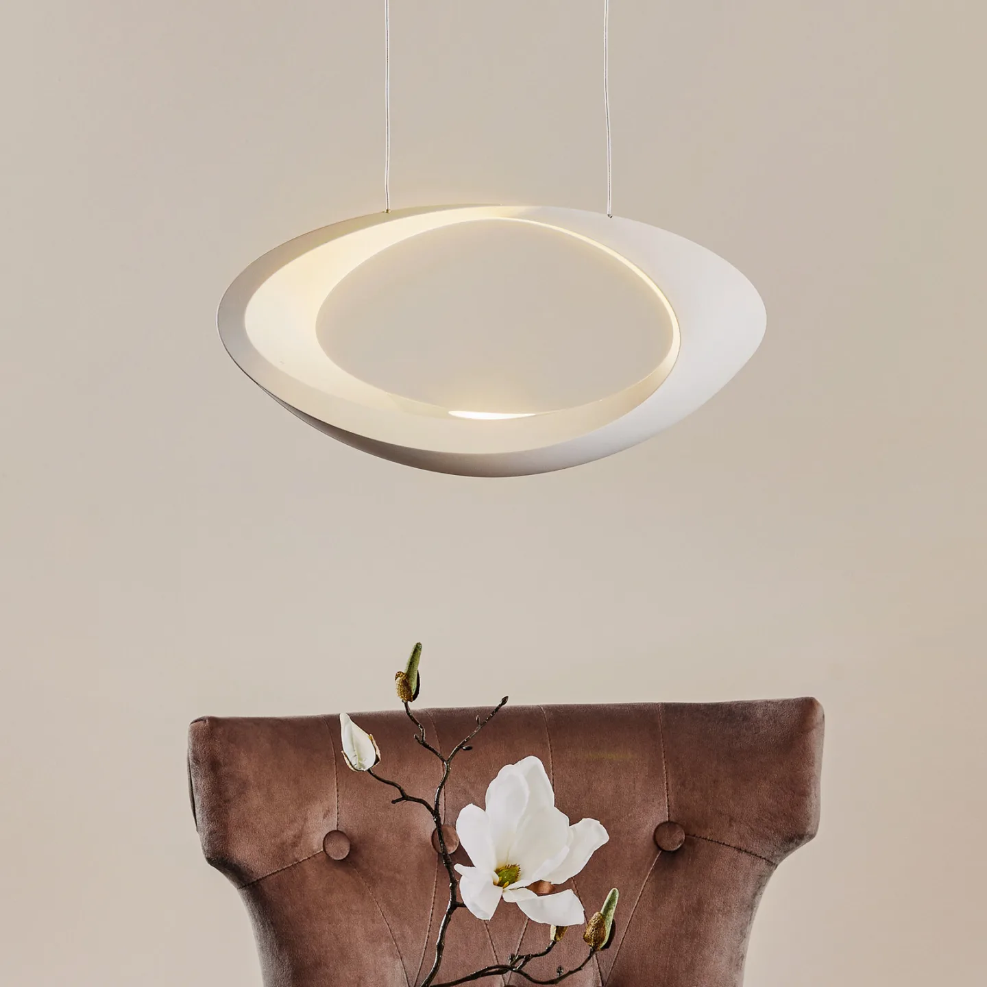 Cabildo S LED Pendelleuchte 2700K White - Artemide - Wohnzimmer - Design - Metall - Einflammig