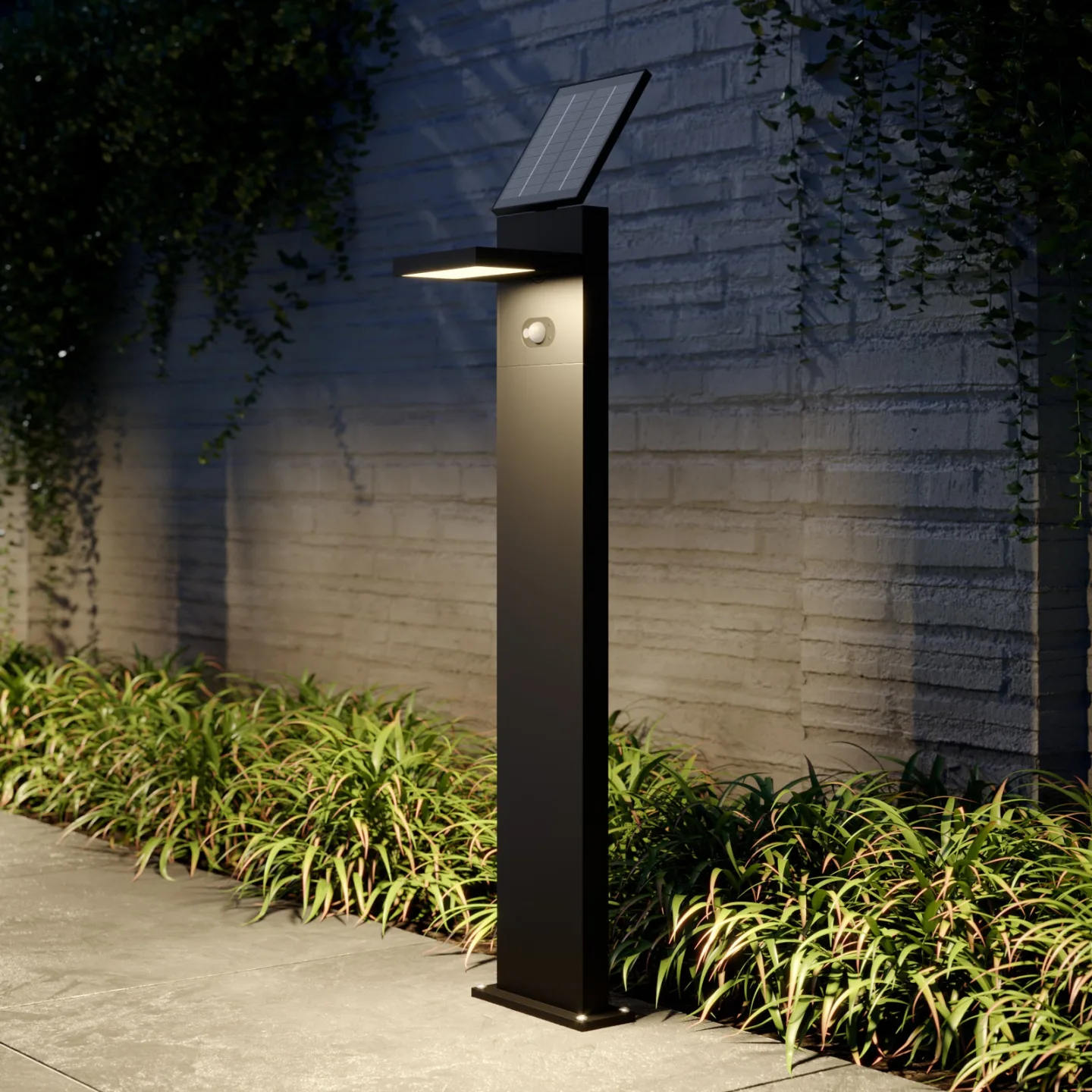 Silvan LED Solcelle Havelampe H100 w/Sensor Graphite - Lucande - Terrasse - Moderne - Aluminium - Kantet