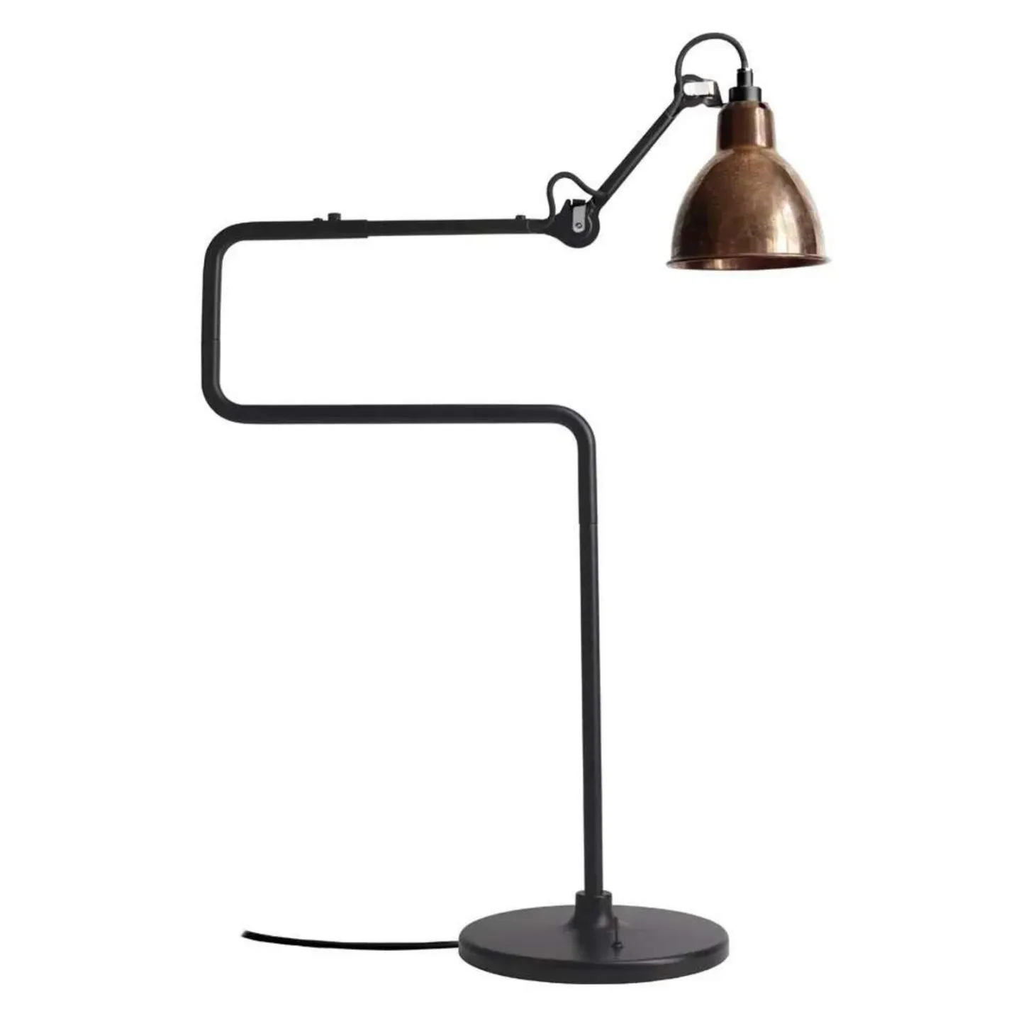 317 Tischleuchte Schwarz/Raw Kupfer/Weiß - Lampe Gras - Wohnzimmer - Metall