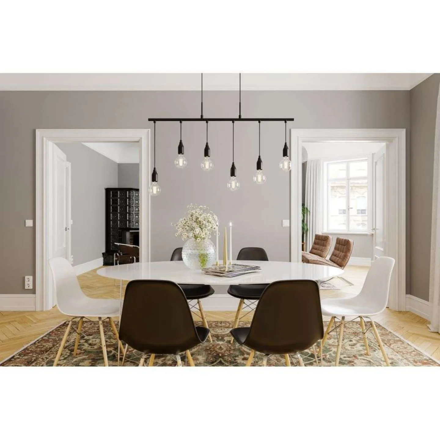 Skyline 6 Pendelleuchte Matt Black - By Rydéns - Esszimmer - Metall
