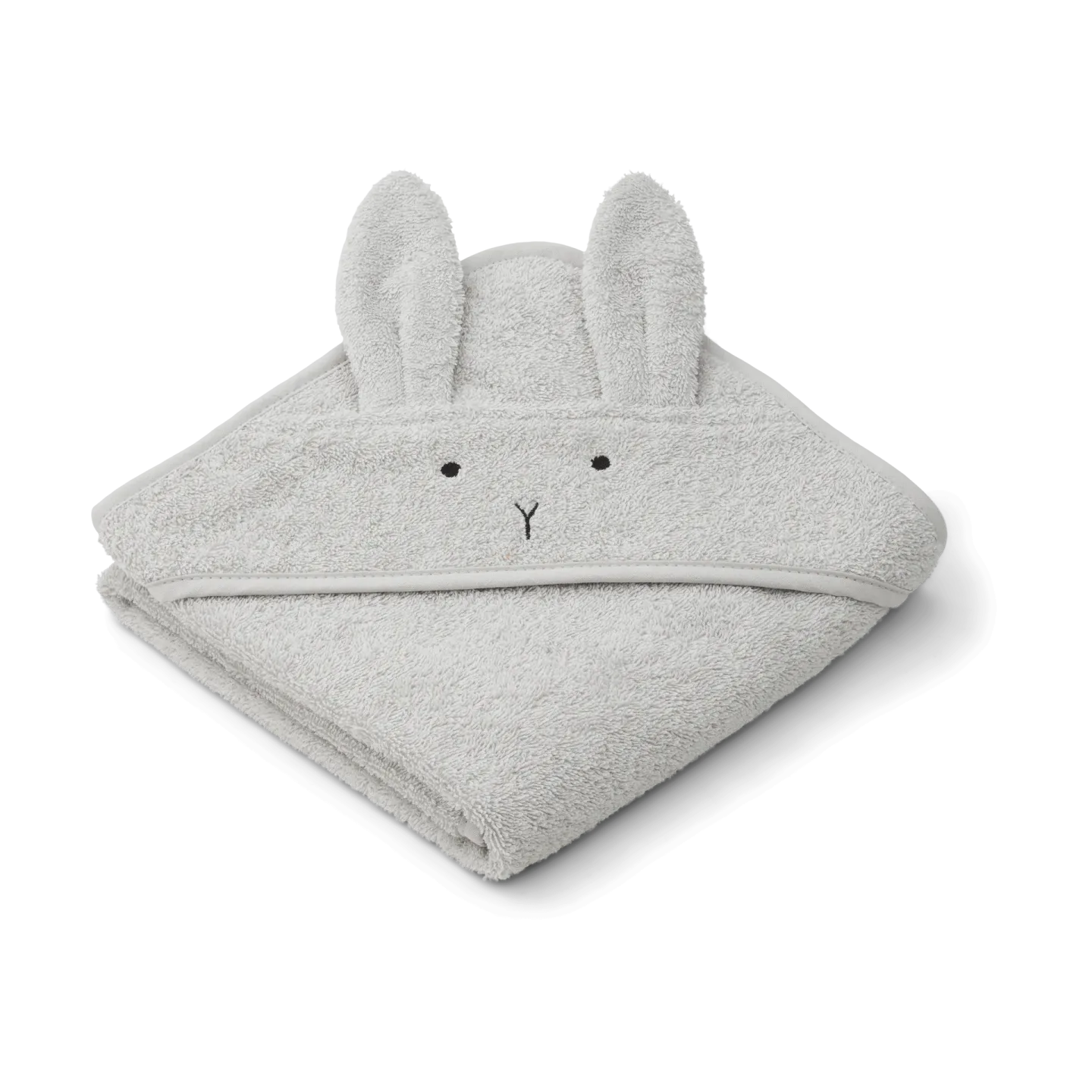 Liewood Albert badcape handduk med huva 70x70 cm Rabbit dumbo grey