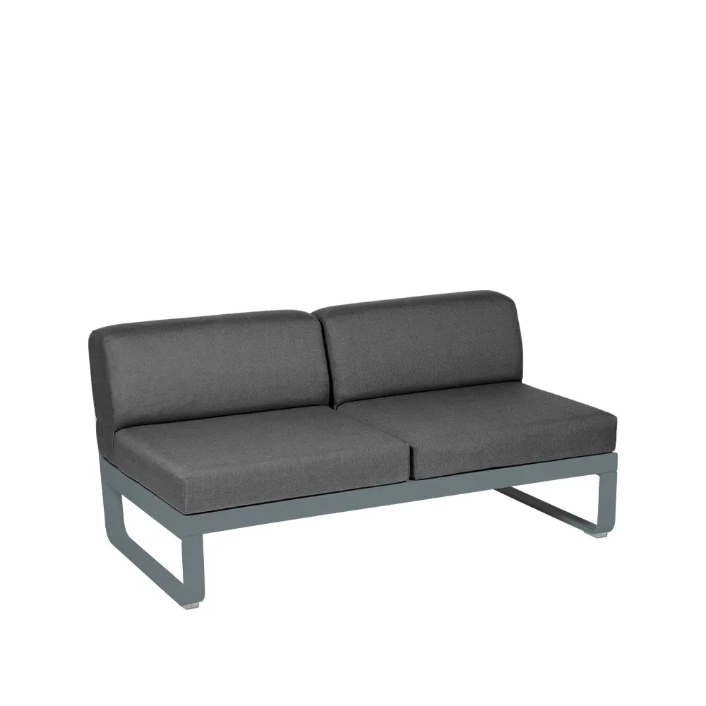 Fermob Bellevie Central modulsoffa 2-sits Storm grey (grå), graphite grey dyna