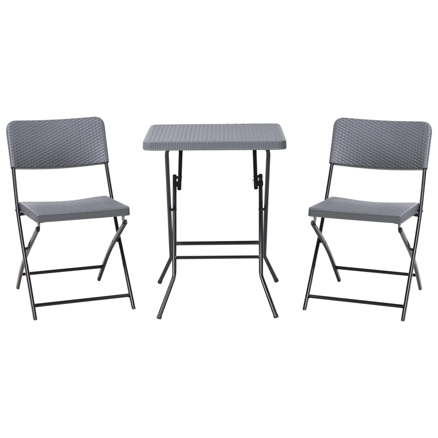 Caféset utomhus Fällbar Trappeto - Grå/Svart