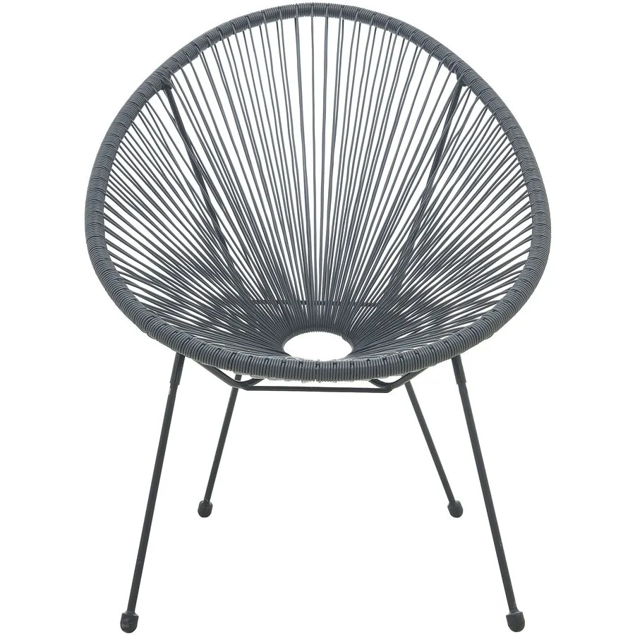 Gartenstuhl 2er-Set Enya grau Polyethylen
