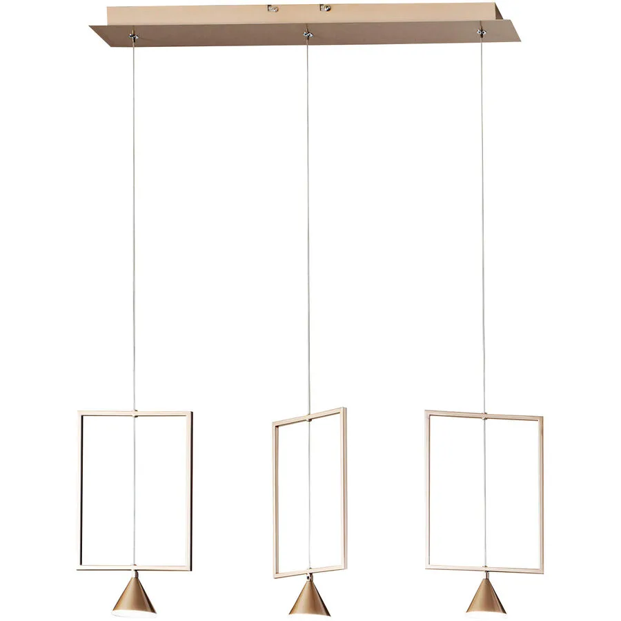 Pendellampe Dane Gold Metall 73 cm 200 cm - Farbe: Gold edelmatt - LED - Lichtfarbe: Warmweiss - LED Energiesparlampen