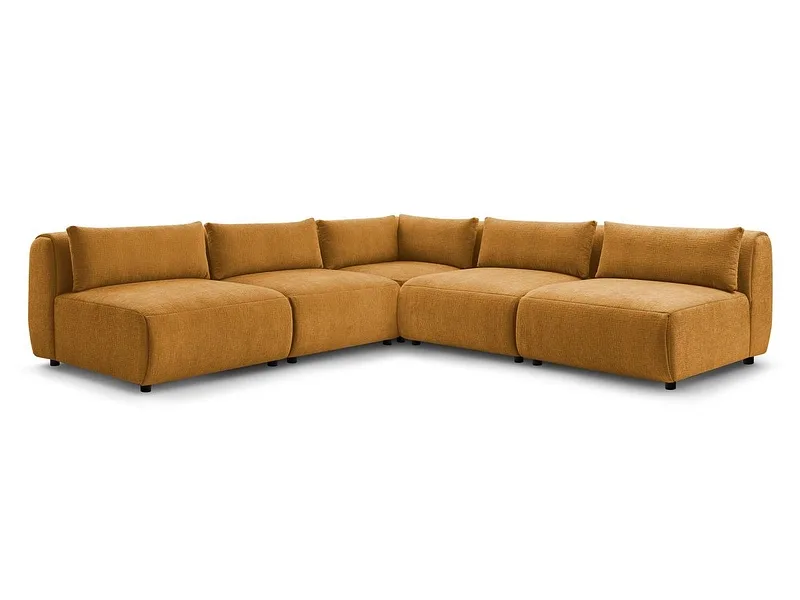 Ecksofa BOBOCHIC JEANNE Stoff mit Textur gelb