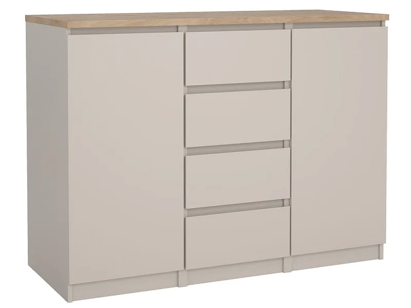 Kommode NAIA 2 Türen 4 Schubladen 50x120.8x90.7cm kaschmir matt